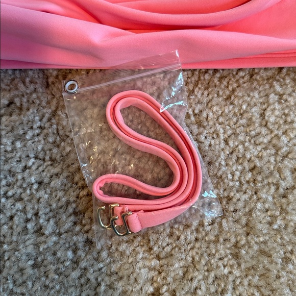 Antonio Melani Rosette Detachable Halter Strap Bandeau Swim Top Orange large - Picture 8 of 8